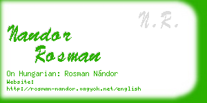 nandor rosman business card